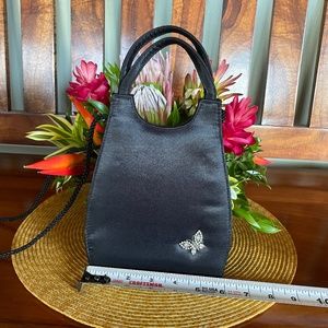 Vintage Black Satin Evening Bag